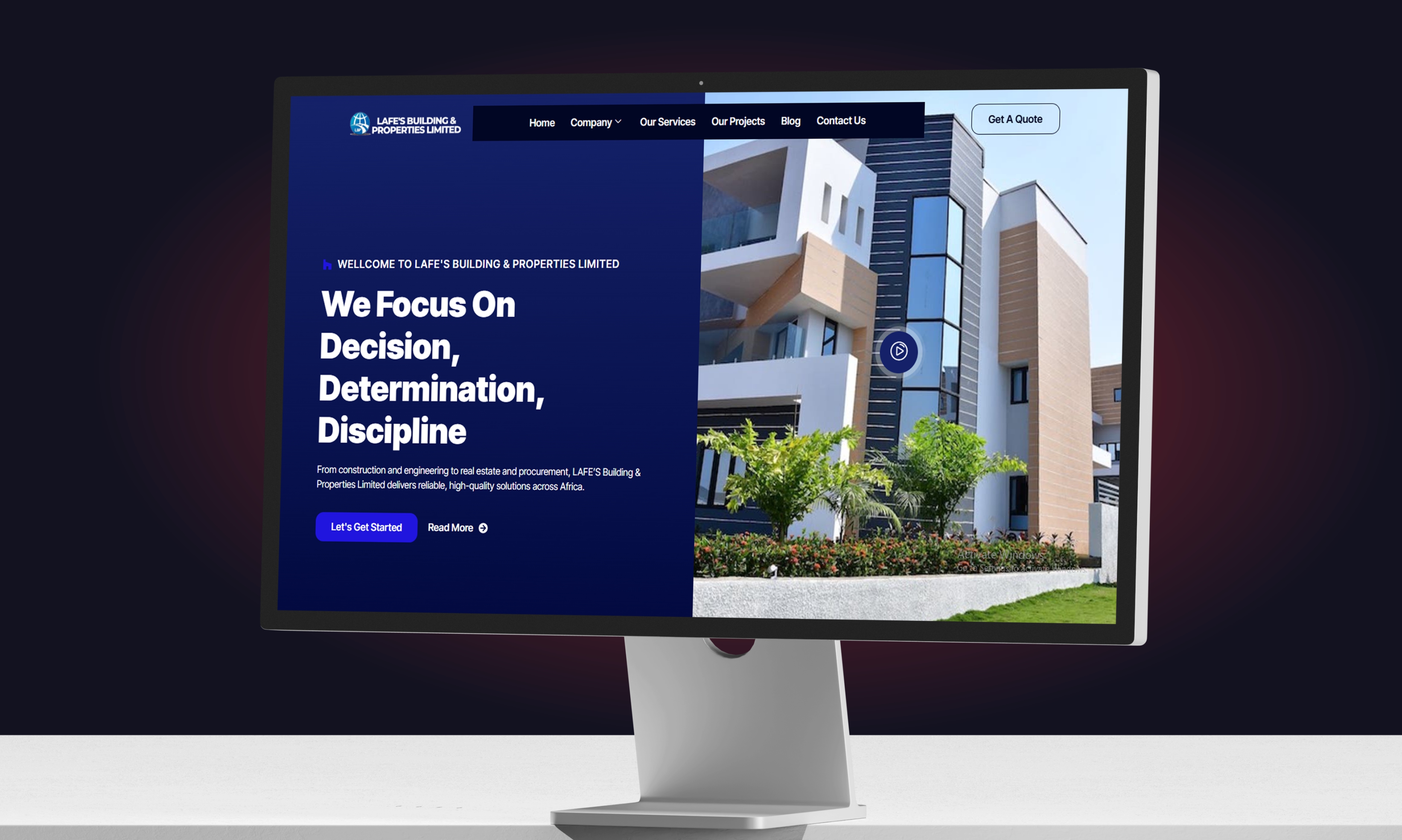 Professional website design and development services Nigeria